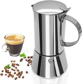 Mogrecha 313043026006 Uncoated 4 Cup Moka Pot 304 Thickened Stainless Steel Coffee Maker Stovetop