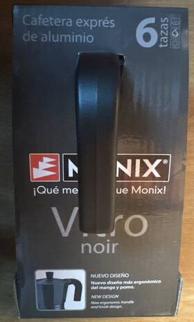 Monix 435092408137 Vitro Express 6 Cup Coffee Black Aluminum Stovetop Espresso Maker