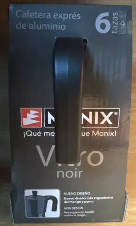 Monix 435092408137 Vitro Express 6 Cup Coffee Black Aluminum Stovetop Espresso Maker