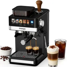 5519 Mooye Espresso Machine With Grinder 20bar Compact Medium Black