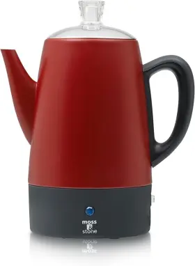 Epmrd-8ms Moss & Stone And Electric Coffee Percolator Red Body Maker