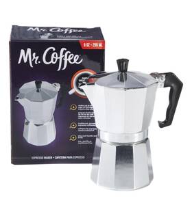 Mr. Coffee 085081910387 Mr. Brixia 6-cup Stovetop Espresso Maker Classic Italian Moka Pot