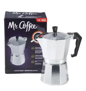Mr. Coffee 085081910387 Brixia 6-cup Stovetop Espresso Maker Classic Italian Moka Pot