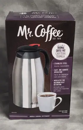 104358.02 Mr. Coffee 2 Quart Insulated Pot Stainless Steel Thermal Carafe