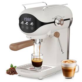 Nesskoko 2735 Espresso Machine With Steam Milk Frother Semi Automatic 20 Bar White