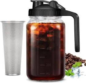 Nicemhapu 313105964901 32oz Cold Brew Coffee Maker - Mason Jar Pitcher With Pour Spout Lid And Filter