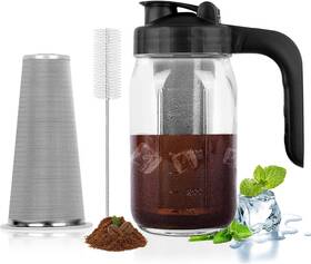 Nicemhapu 445016877841 32oz Cold Brew Coffee Maker - Mason Jar Pitcher With Pour Spout Lid And Filter