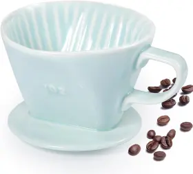 Noarixa 313050929925 Pour Over Coffee Dripper Ceramic Maker With 3 Holes Flat Botto