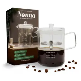 Nonna 990312738374 2.0 Glass Coffee Percolator Borosilicate And Stainless Steel Retro