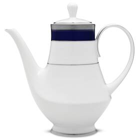 Noritake 4170-461 Crestwood Cobalt Platinum Coffee Server White 56 Oz