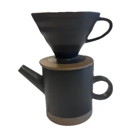 L92001 Now Designs Contour Pour Over Coffee Set 20 Ounce Matte Black
