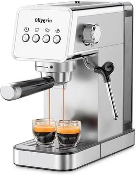 Ollygrin Aek-us-em1502 Espresso Machine 20 Bar Semi-automatic Maker With Stainless Steel