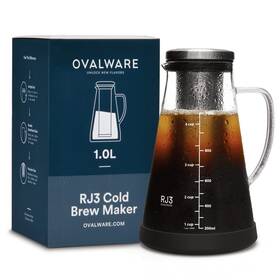 Ovalware Rj302 Airtight Cold Brew Iced Coffee Maker And Tea Infuser With Spout - 1.0l / 34oz Ov
