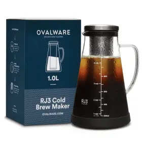 Rj302 Ovalware Airtight Cold Brew Iced Coffee Maker And Tea Infuser With Spout - 1.0l / 34oz Ov