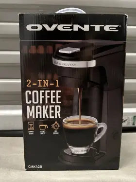 Cmk42b Ovente New 2 - In 1 Coffee Maker 14 Oz Fresh Ground K Cup