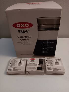 Oxo 11169900 Nib Cold Brew Coffee Maker Replacement Parts - Carafe 3x Boxes Of Filters