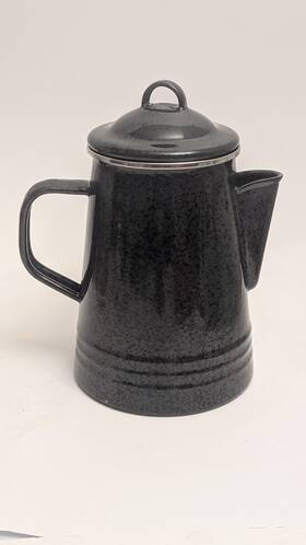 Paula Deen 5-8-pu2456 8 Cup Stovetop Percolator Coffee Pot Camping-speckled Black Enamel
