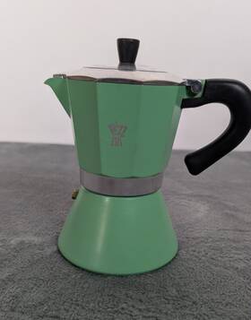 Pezzetti 800brs Clear Lid Espresso Coffee Moka Pot Green Made In Italy