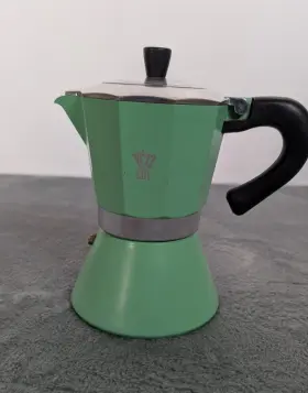 800brs Pezzetti Clear Lid Espresso Coffee Moka Pot Green Made In Italy