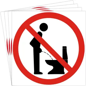 Philips 711181506945 Do Not Pee In The Toilet While Standing Sign - Self Adhesive Peel And Stick Wa