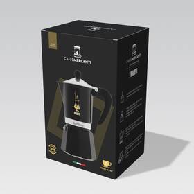 Piazza Mercanti 051166070200 Caffe Stovetop Moka Pot 6 Italian Espresso Cups - Limited Edition Ma