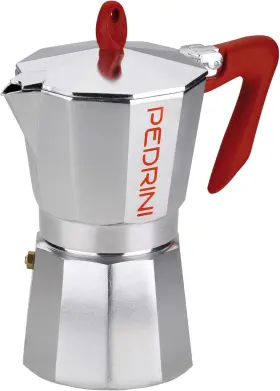 908460 Ppl S.p.a. 313097397398 Kaffettiera Espresso Maker 6 Cups Silver/red