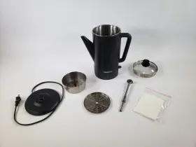 02815 Presto 12-cup Cordless Coffee Percolator Stainless Steel Matte Black Used