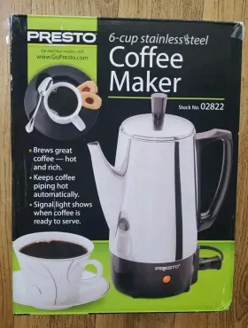 02822 Presto National Industries 2822 Nib 6-cup Stainless-steel Coffee Percolator