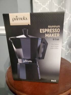 Primula 741393127683 Aluminum Espresso Maker New 6 Cup Black