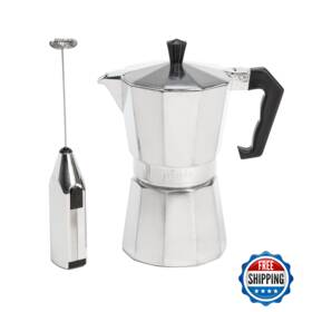 Primula B0b2krtvq8 Stovetop Espresso Maker And Milk Frother Gift Set - 6 Demitasse