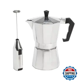 B0b2krtvq8 Primula Stovetop Espresso Maker And Milk Frother Gift Set - 6 Demitasse