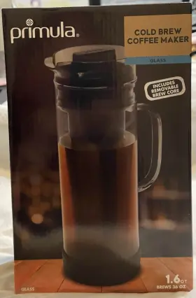 Pcgby-5450 Primula Coffee Maker 1.6 Quart Cold Brew Iced Durable Glass Pitcher Airtight Lid