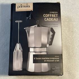 Primula Pes-1202 Stovetop Espresso Maker And Handheld Electric Milk Frother New Open Box