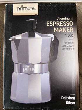 Primula Pes-3301 Espresso Coffee Maker Stovetop - 1 Cup Polished Silver