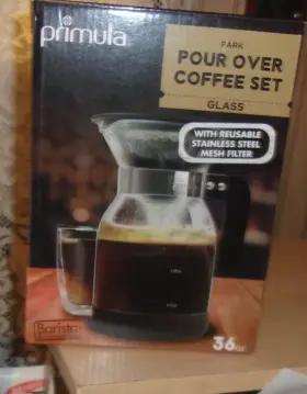 Ppowd-6636 Primula Park Glass Pour Over Coffee Set 36 Oz By New In B0x