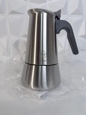 12482 Princess House Stainless Steel Induction Stovetop Espresso Maker 4 Cups 17oz