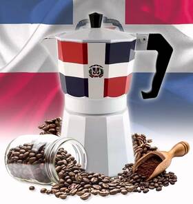 Prk 14 056419090007 Dominican Republic Coffee Greca Pot Stovetop Espresso Maker Flag Design 6 Cups
