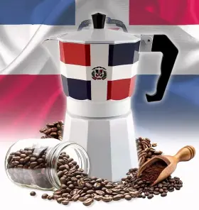 Prk 14 056419090007 Dominican Republic Coffee Greca Pot Stovetop Espresso Maker Flag Design 6 Cups