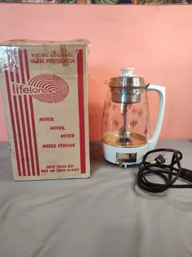 70101 Proctor Silex Vintage Glass Percolator Mcm Starburst Design Model Works