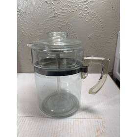 Pyrex 7829-b Clear Glass Stovetop Coffee Pot Percolator Flameware 9-cups