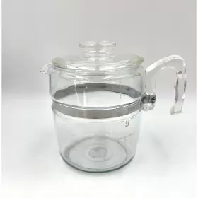 8859b Pyrex Vintage 9 Cup Flameware Clear Glass Coffee Pot And Lid Only Mcm