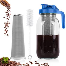 Qhh 224268174868 Cold Brew Coffee Maker 64 Oz Mason Jar Pitcher With Stainless Steel Filter P