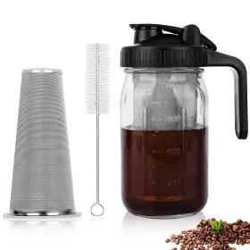 Qhh 645016385743 Cold Brew Coffee Maker 32oz Pitcher With Stainless Steel Super Den