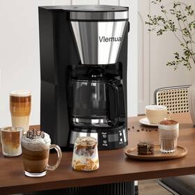 Qiaya 972151161708 10-cup Programmable Coffee Maker Automatic Drip Black Cafe-maker With Timer