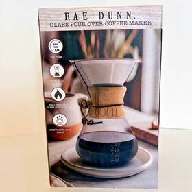 Rae Dunn 192598205551 Glass Pour Over Coffee Maker Discontinued Enchant Mesh Filter New