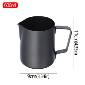 Rapidroo-shop 313103888858 350/600ml Espresso Coffee Pull Flower Milk Cup Pots Handle Stainless Steel Coffe