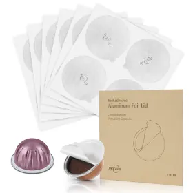 Rc-v200 Recaps Aluminum Foil Lids To Reuse Coffee Pods Compatible 120 Pcs Silver