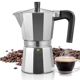 Reemix Moka-9-silver Italian Espresso Coffee Pot Comes With 9 Cups For Electric Ceramic Stovetop