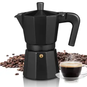 Rs-moka-3 Reemix Italian Espresso Coffee Pot Comes With 3 Cups For Electric Ceramic Stovetop