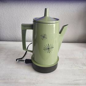Regal K7508av Vtg Poly Perk Coffee Pot Percolator Starburst Avocado Green Retro 4-8 Cups